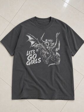 ‘Let's Go Girls’ Warrior Woman Empowerment Graphic Pepper T-Shirt